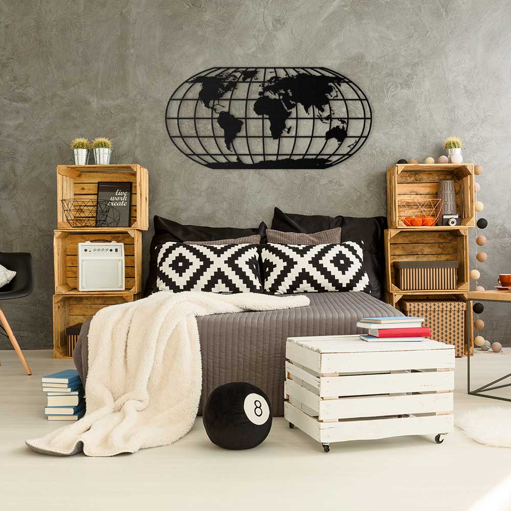 Geoit Metal World Map Wall Art