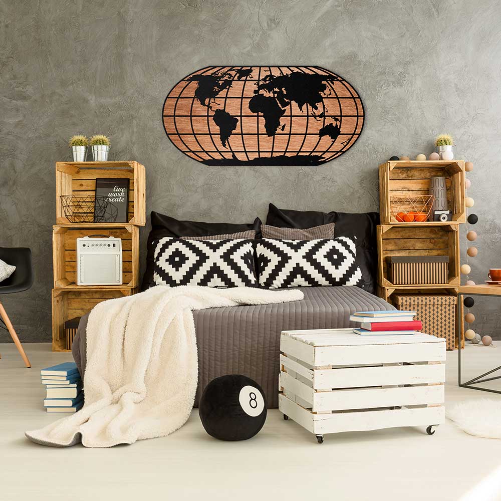 Geoit Metal World Map Wall Art