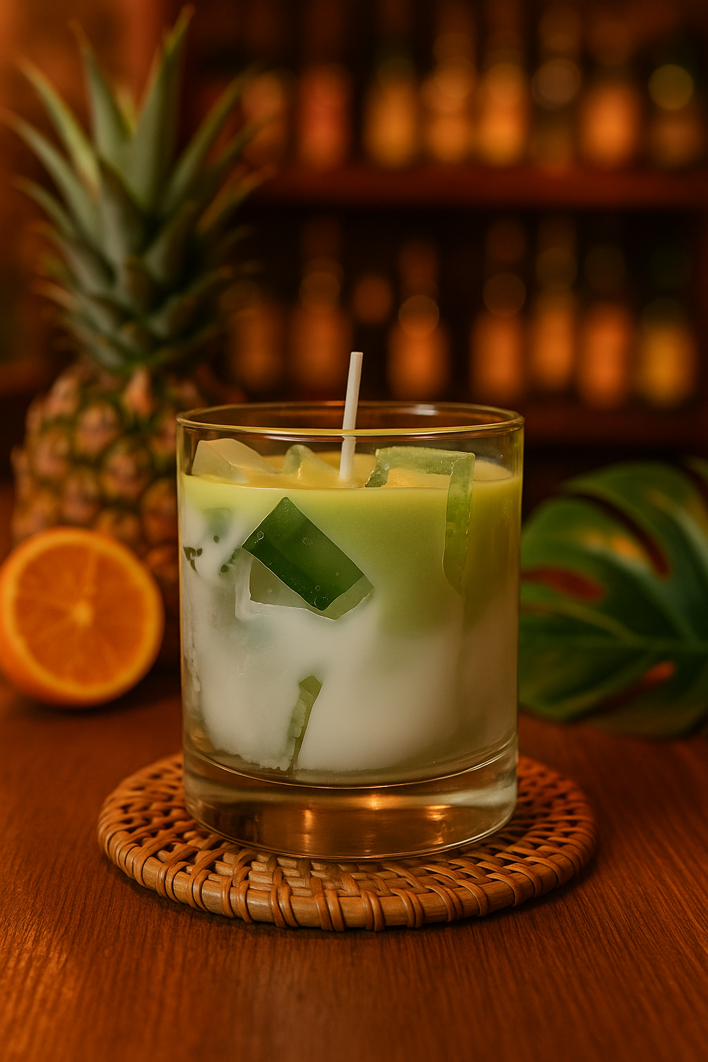 Green Matcha Latte Candle – Cocktail Inspired Soy Candle in Glass Jar | Bar-Inspired Candle