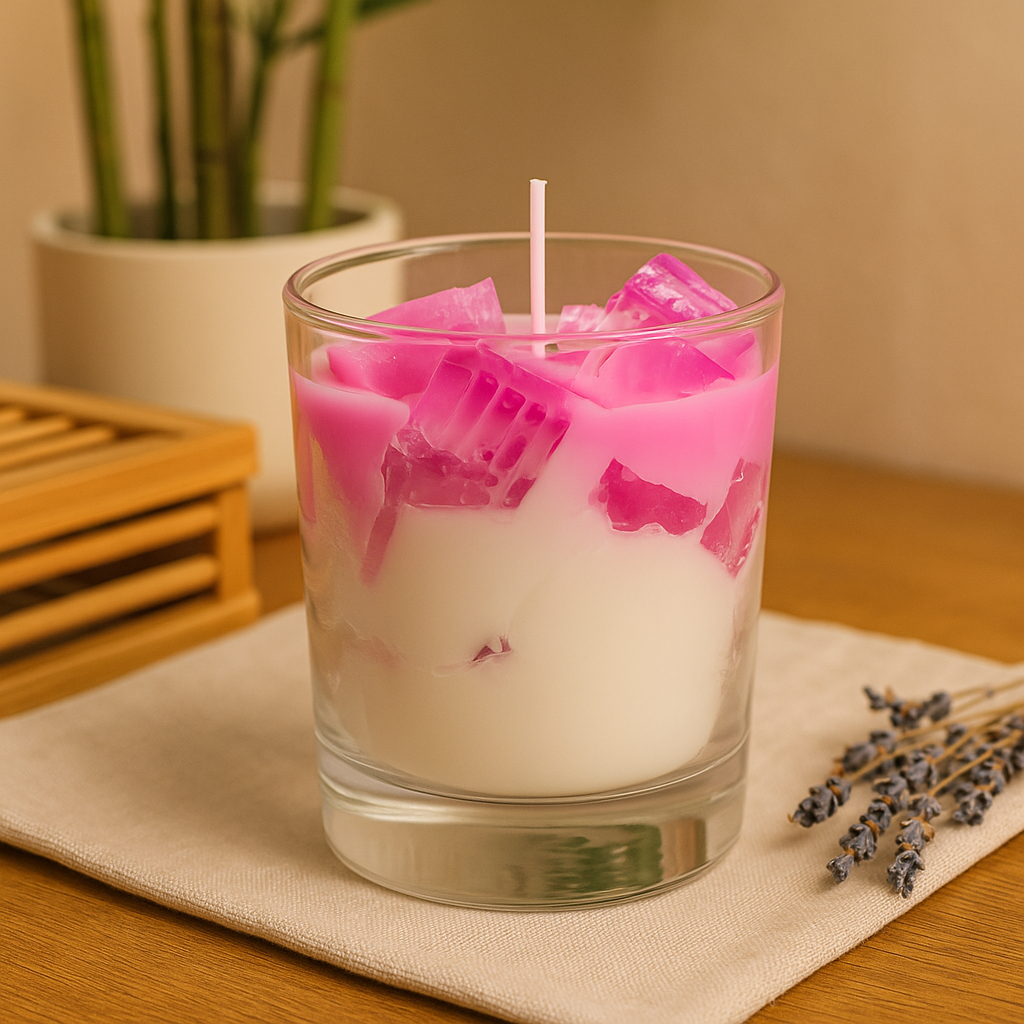 Lavender Latte Cocktail Candle – Hand-Poured Soy Wax | Aromatherapy in Glass Jar