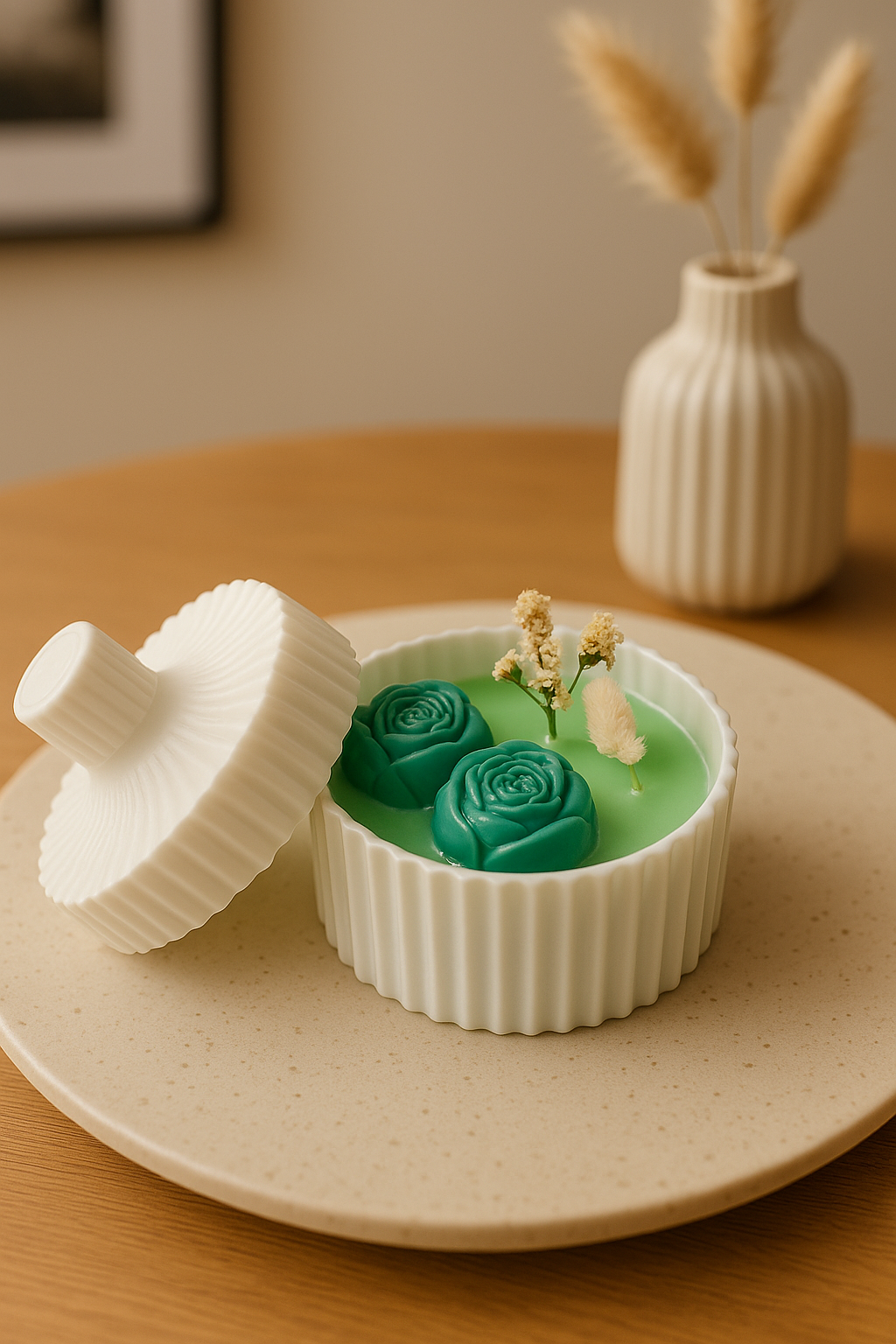 Luxury Rose Jar Candles in Glass | 4 Colors | Decorative & Gift Candles