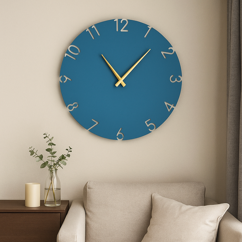 Modern Minimalist Metal Wall Clock –Silent Non-Ticking Round Clock for Living Room & Office