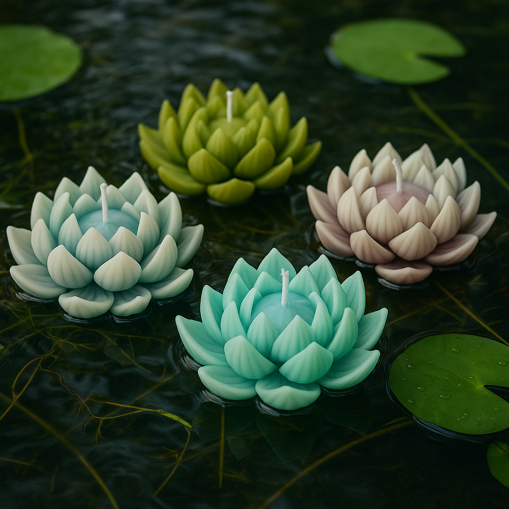 Lotus Floating Candle β Decorative Floral Candle for Spa, Puja, and Home Decor (Available in Purple, Yellow & White-Brown)