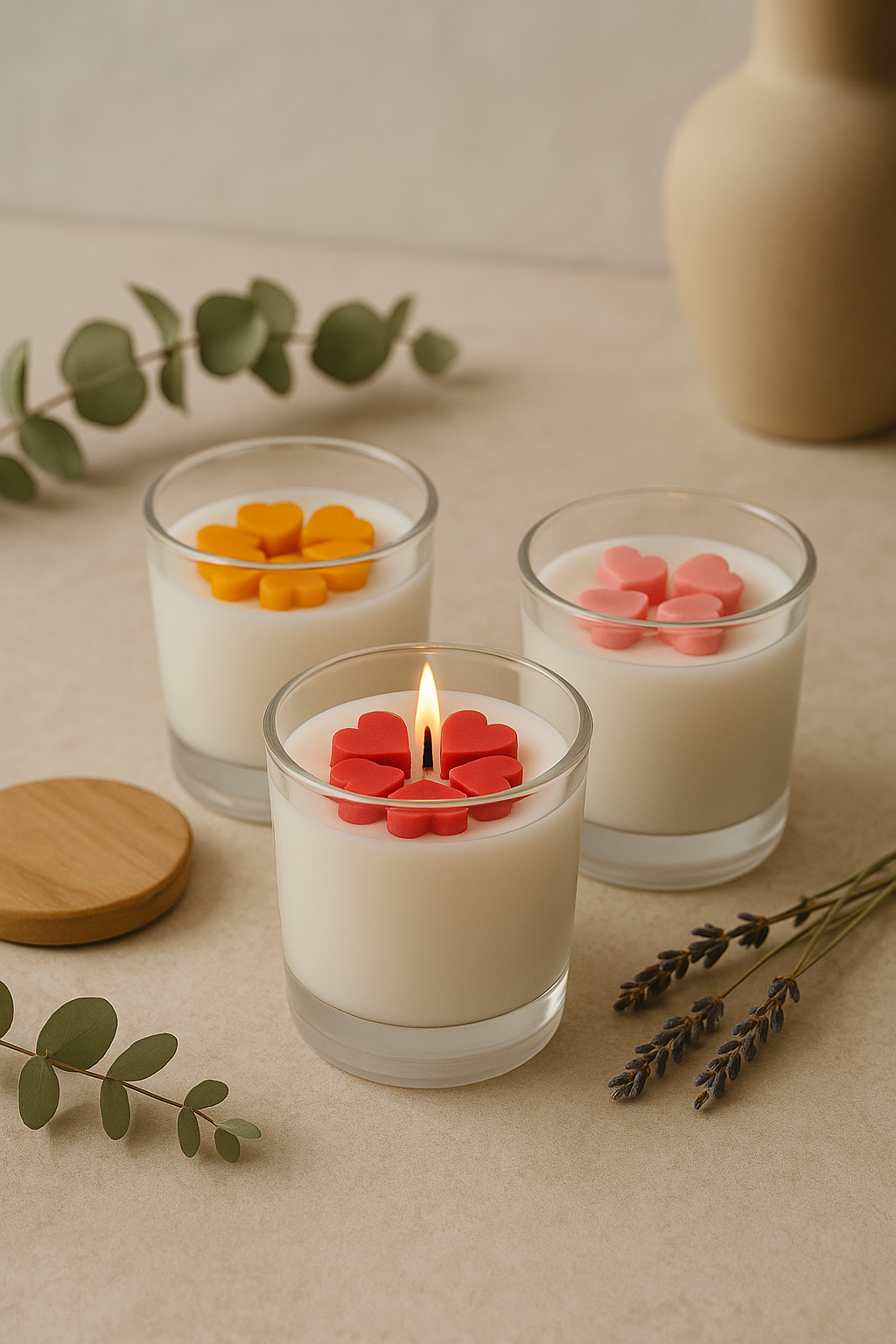 HeartBliss Scented Jar Candles – Trio of Floral Love