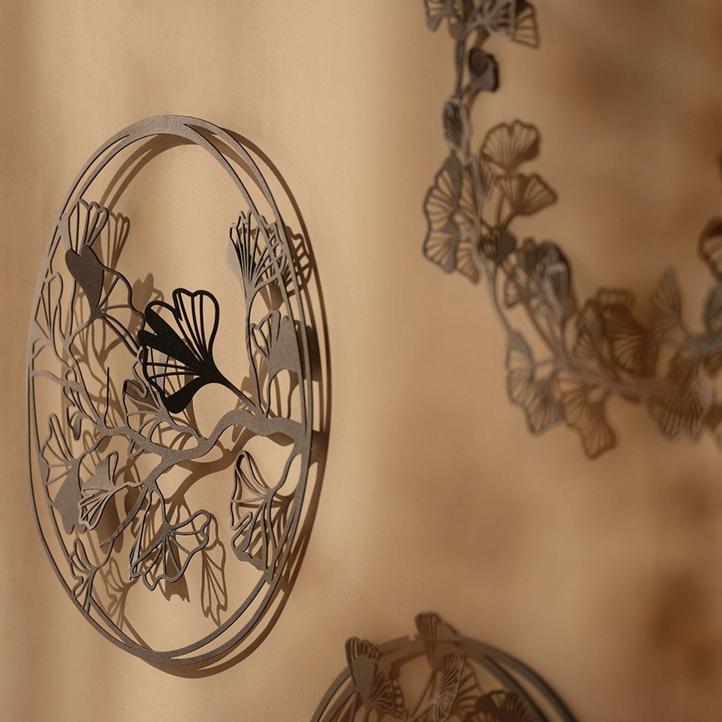 Ginkgo Metal Wall Art, Set of 3 Pieces