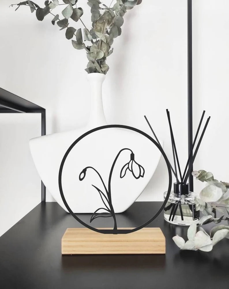 Snow drop flower shelf decor