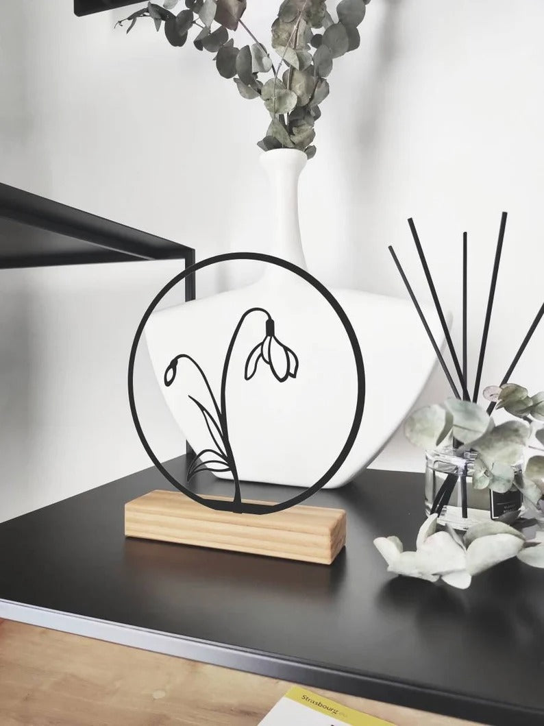 Snow drop flower shelf decor
