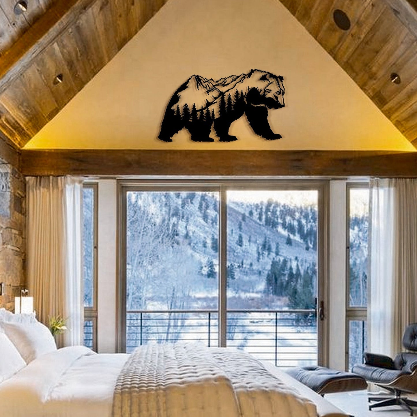 Landscape Bear Metal Wall Art