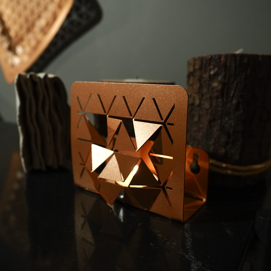 Luminous Square Metal Tealight Holder