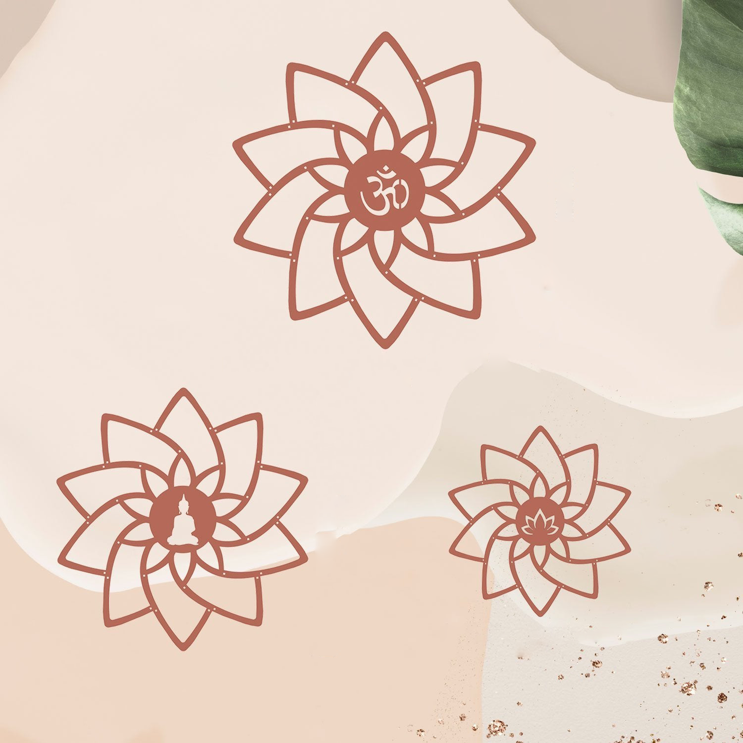 Lotus Metal Wall Art, Set of 3 Pieces
