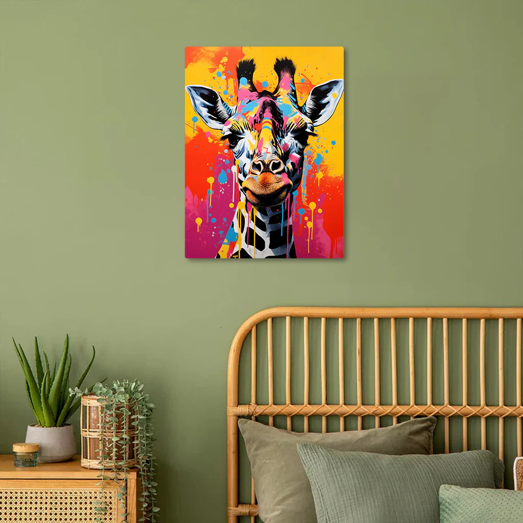 Colorful Giraffe Groove Metal Poster