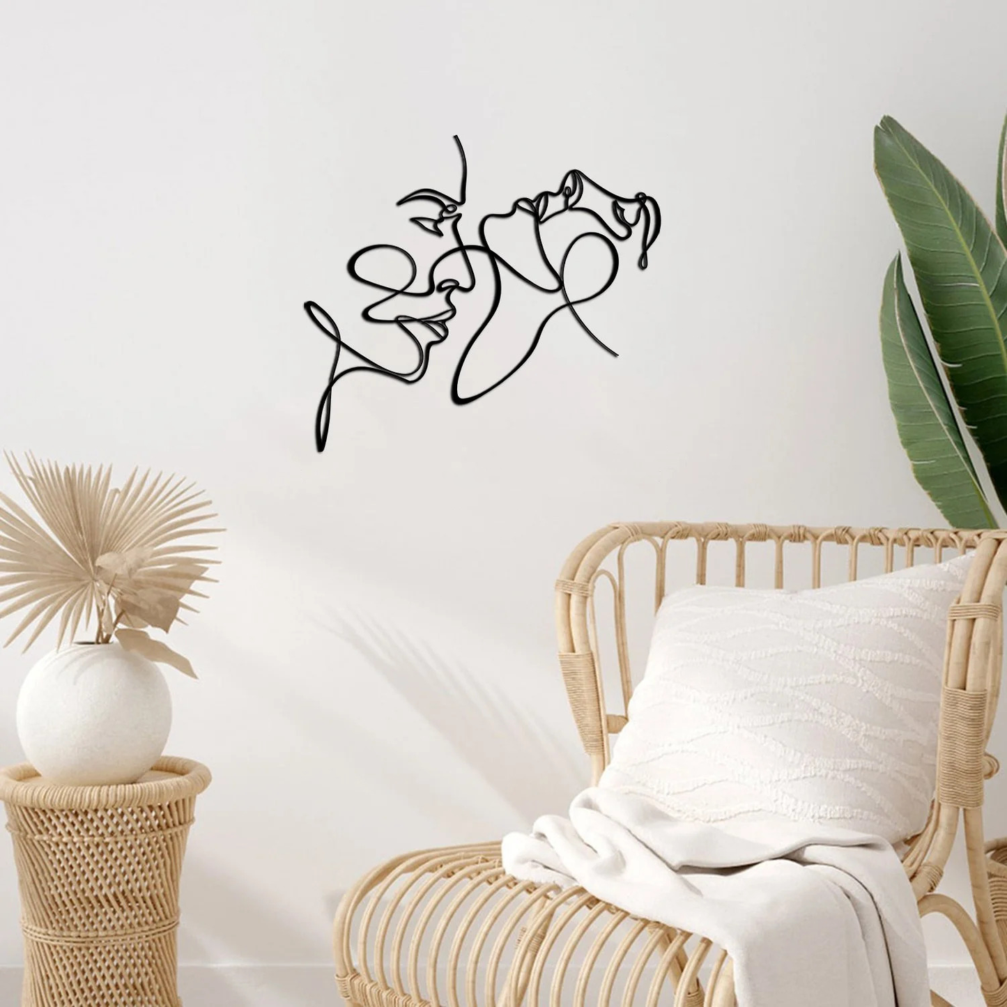 Couple Silhouette Metal Line Art