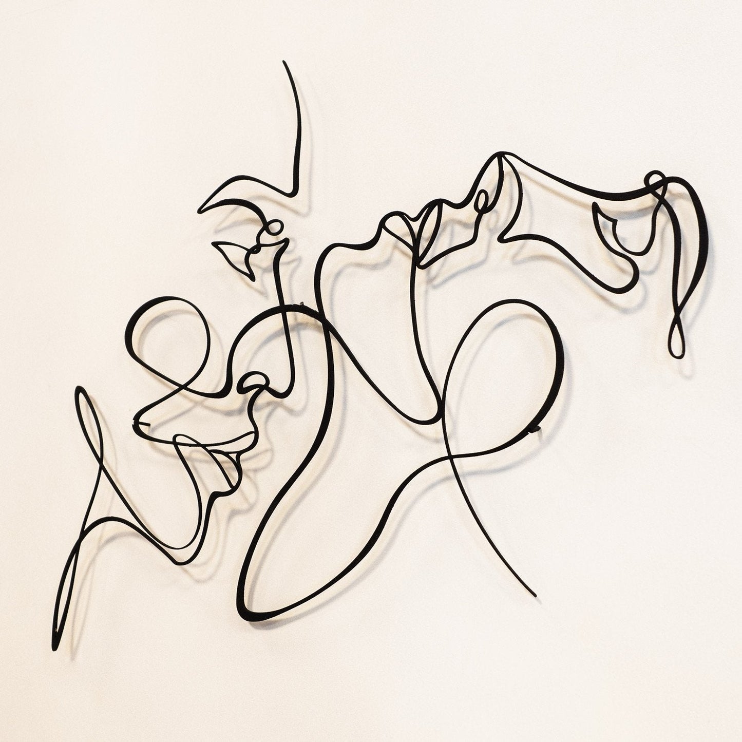 Couple Silhouette Metal Line Art