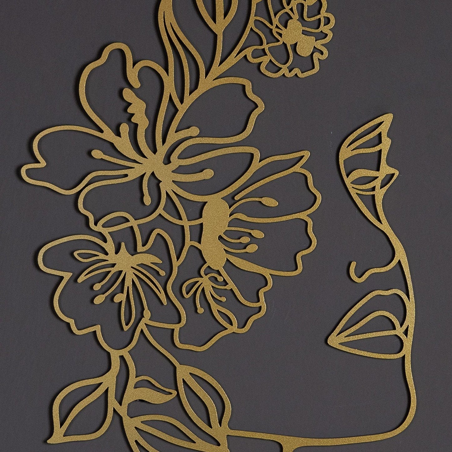 Floral Face Line Metal Wall Art