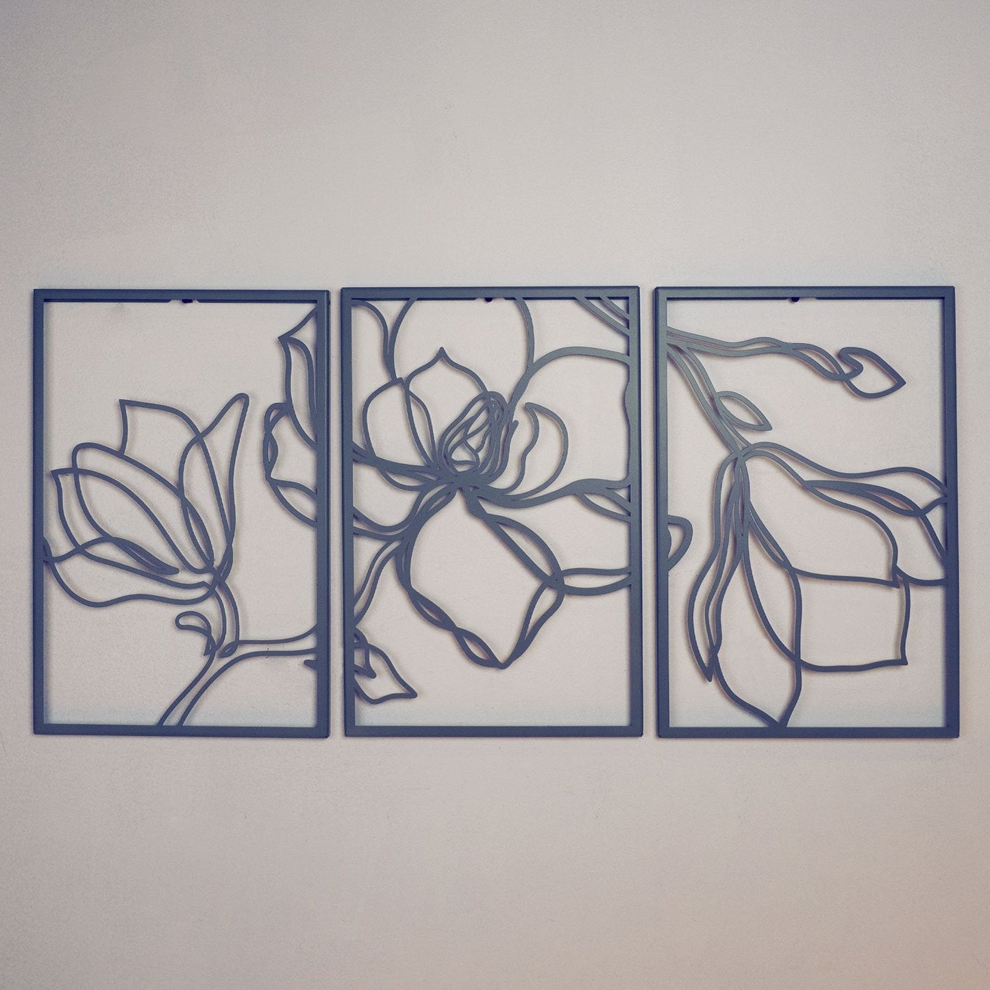 Floral Line Metal Wall Art, Set of 3 Pieces