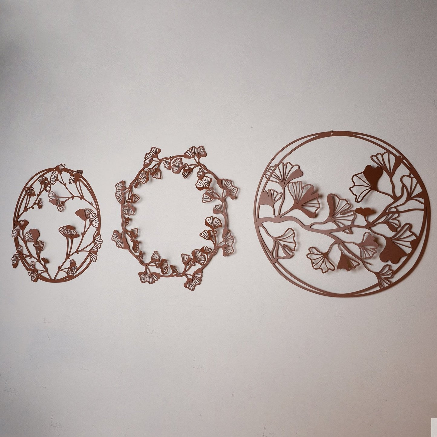 Ginkgo Metal Wall Art, Set of 3 Pieces
