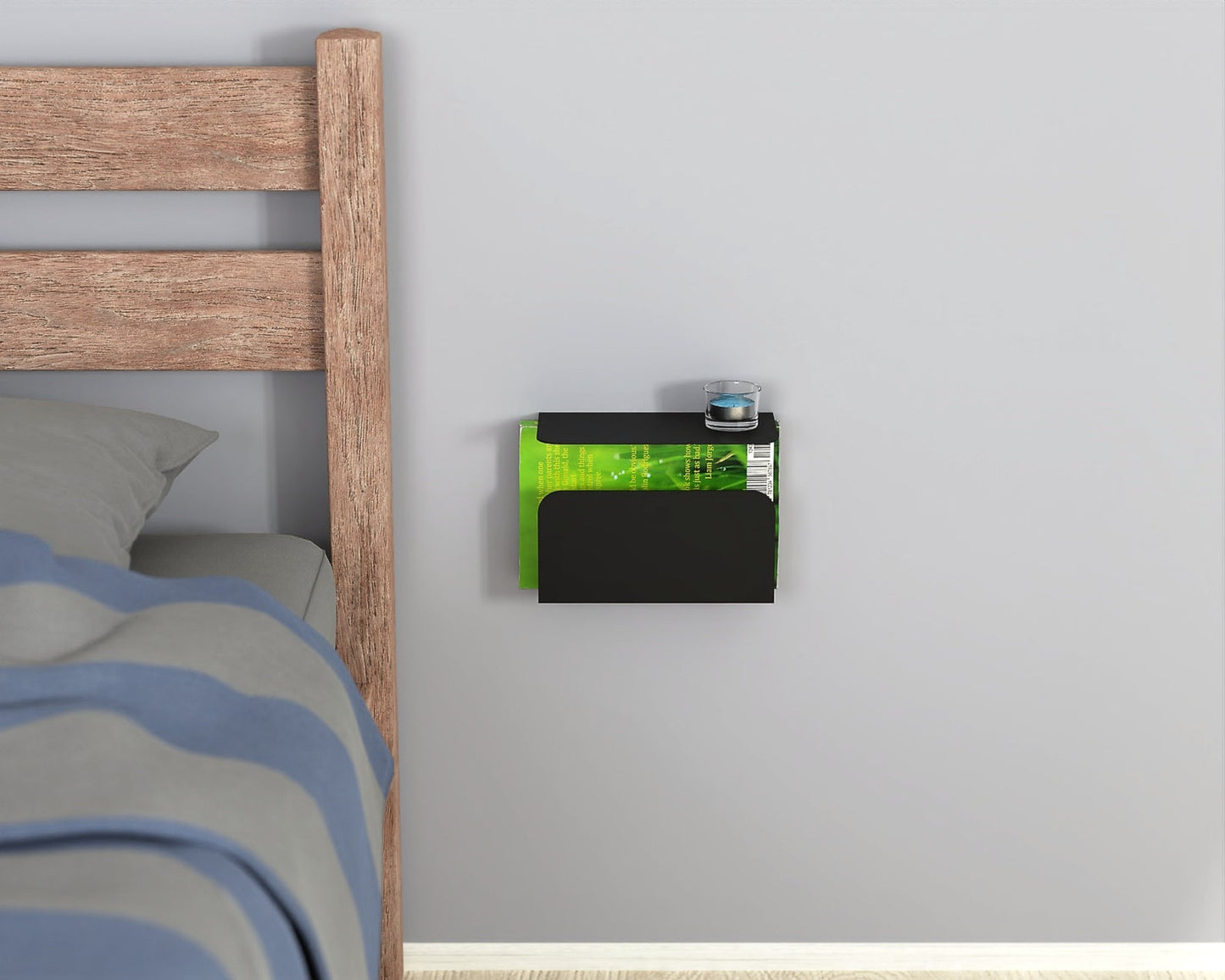 Floating Nightstand with Bookshelf