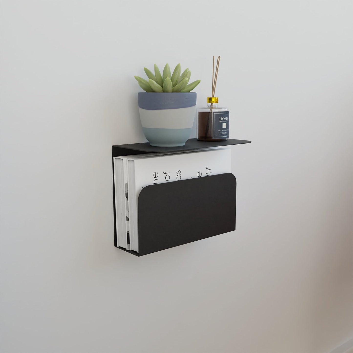 Floating Nightstand with Bookshelf