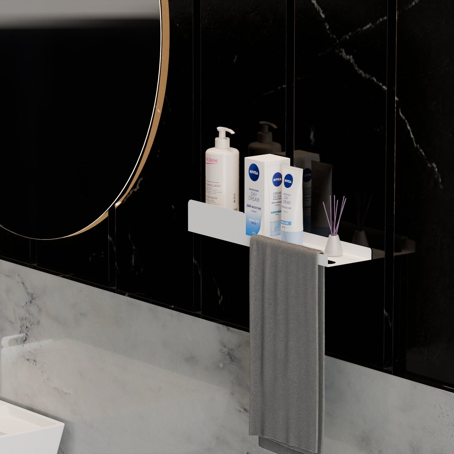 Modern Bathroom Metal Storage Shelf