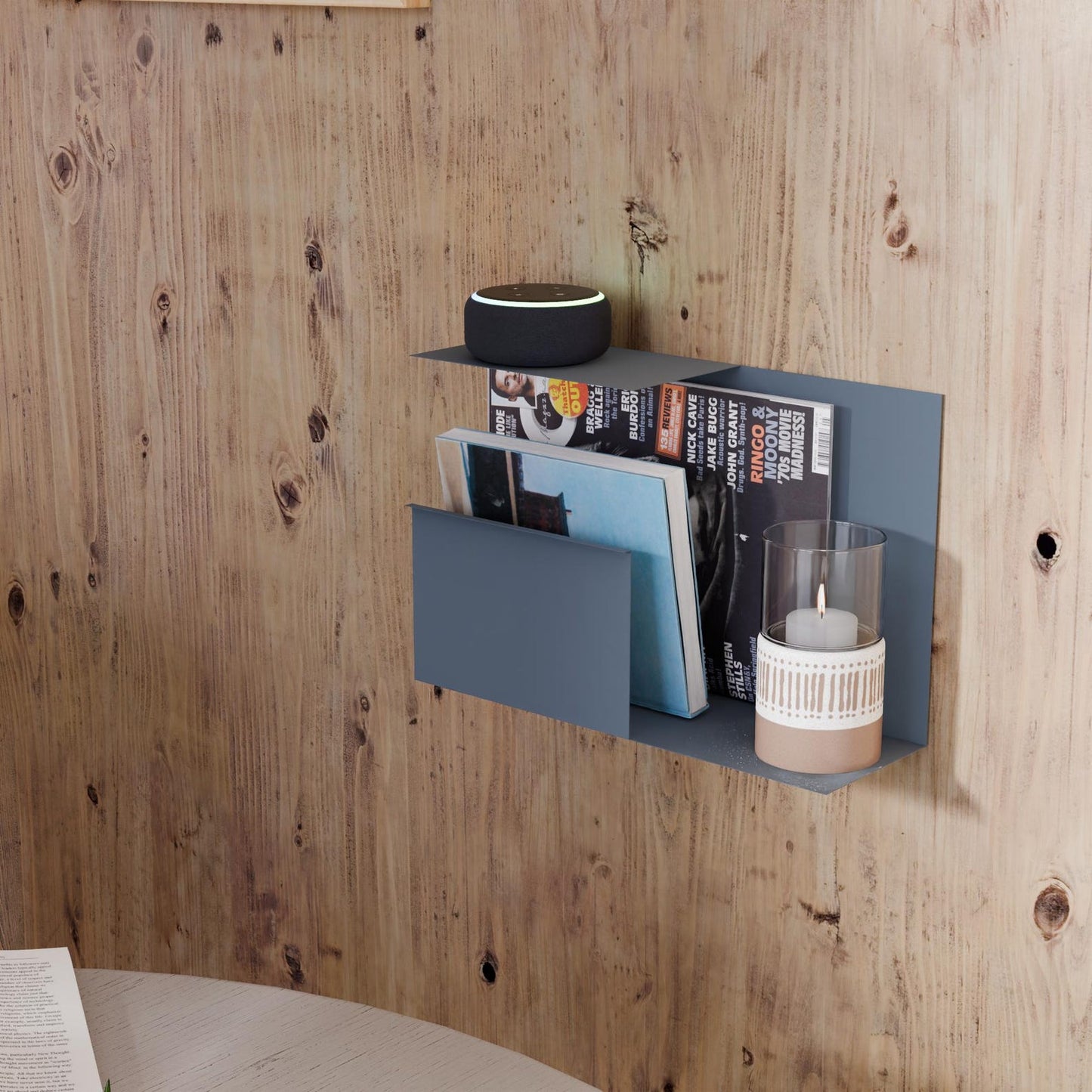 Floating Metal Wall Asymmetrical Multi-Purpose Shelf,