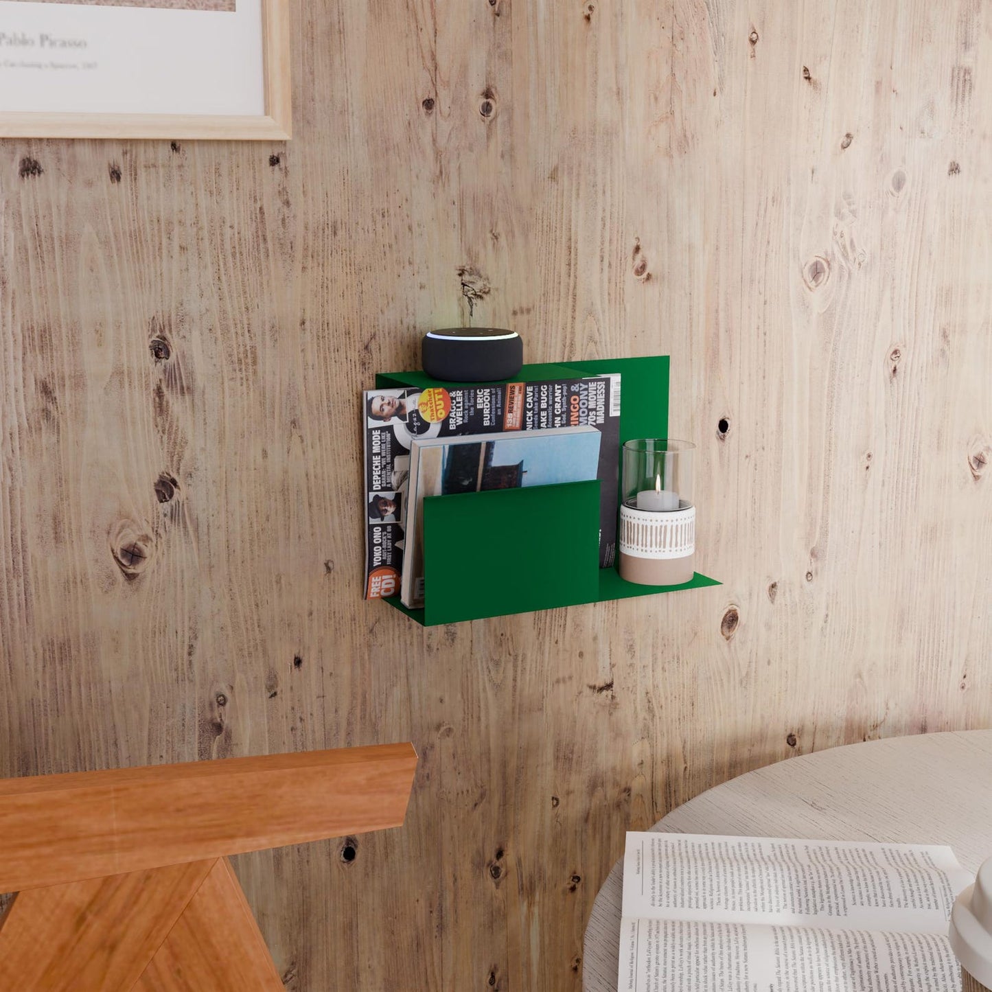 Floating Metal Wall Asymmetrical Multi-Purpose Shelf,