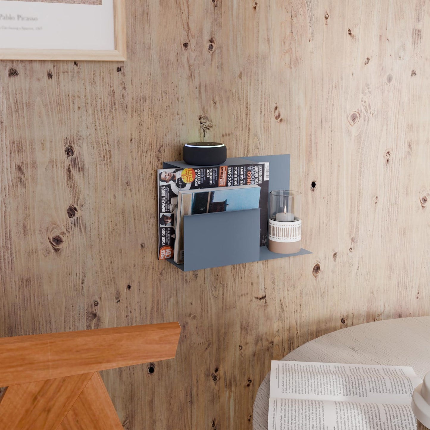 Floating Metal Wall Asymmetrical Multi-Purpose Shelf,