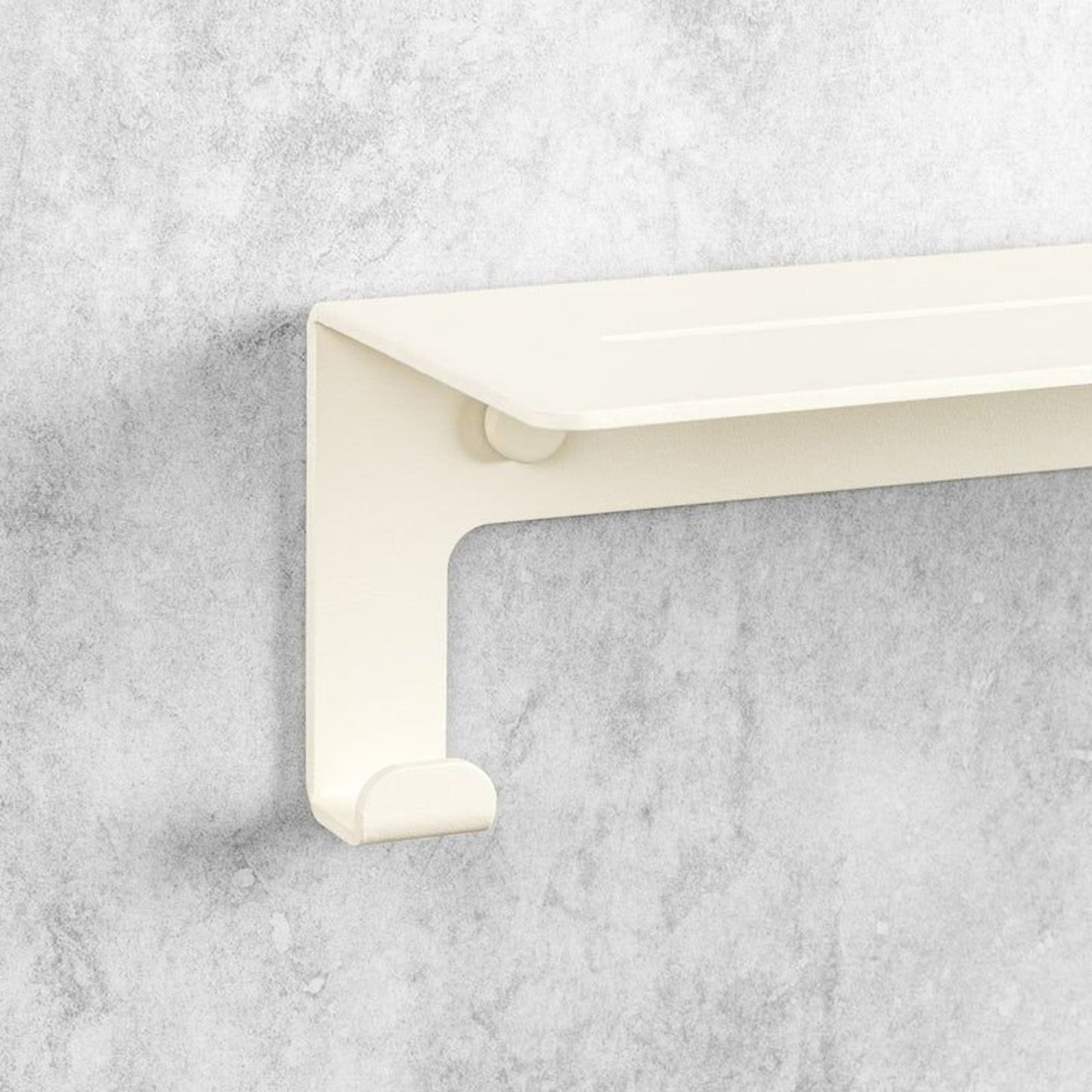 Beige Bathroom Foating Shelf with Hooks