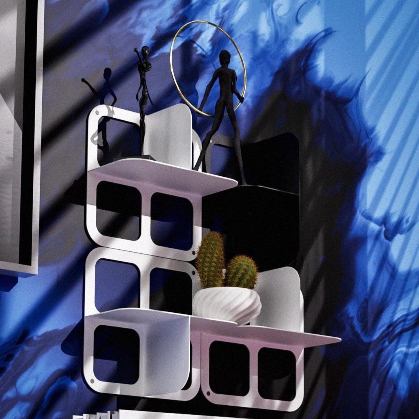 Metal Wall Decor Floating Book Shelf