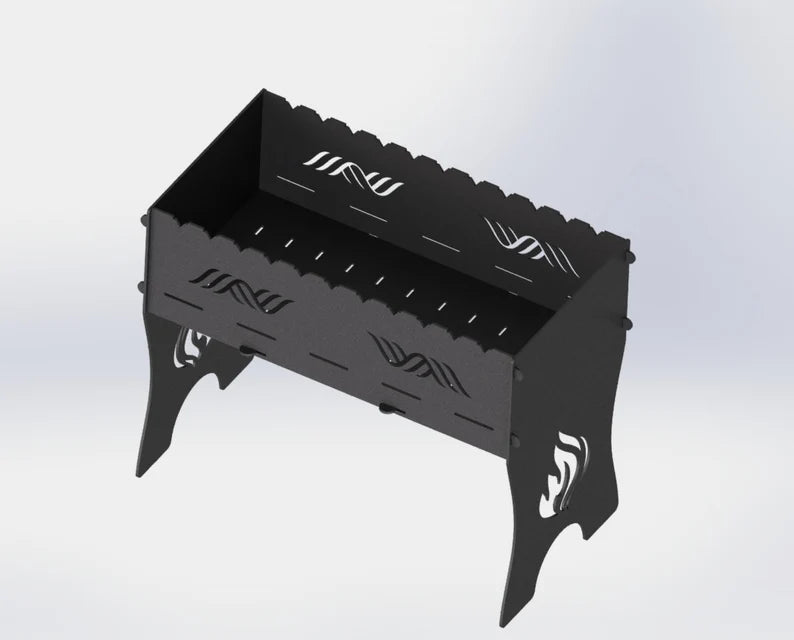 The Helix Flame Metal Fire Pit + BBQ Grill