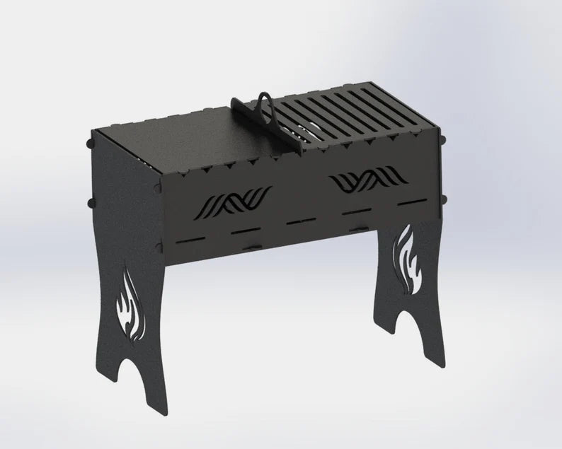 The Helix Flame Metal Fire Pit + BBQ Grill