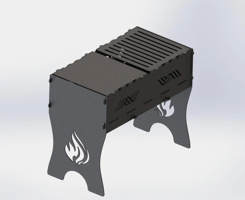 The Helix Flame Metal Fire Pit + BBQ Grill