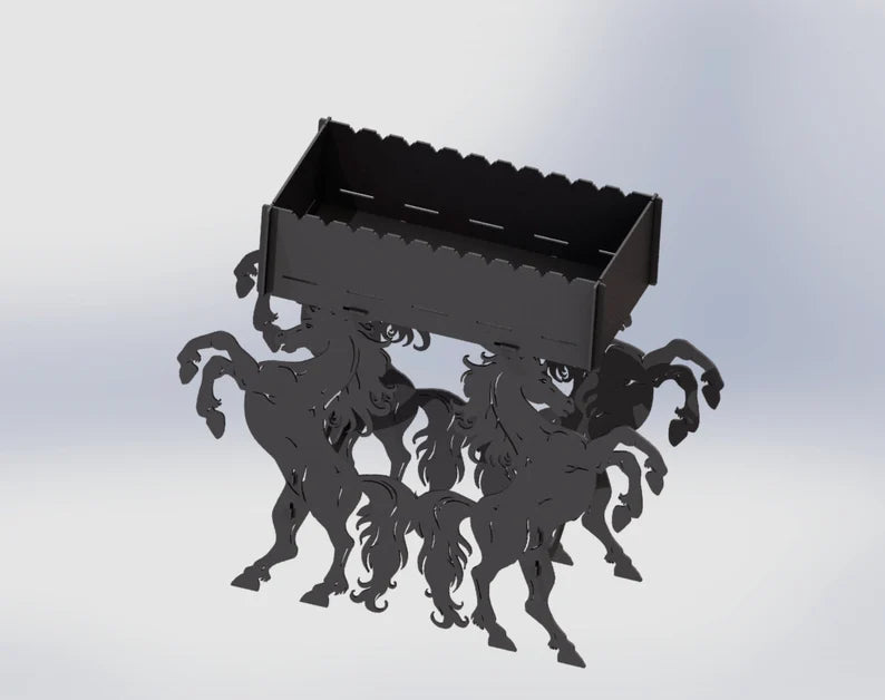 Steel Horses Metal Fire Pit + BBQ Grill