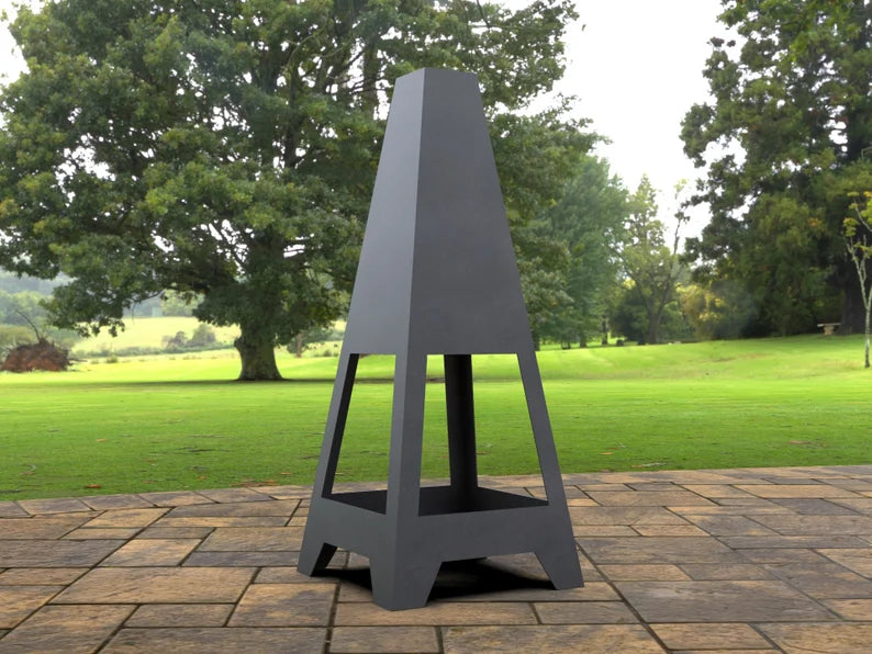 Four-sided Pyramid Metal Fire Pit