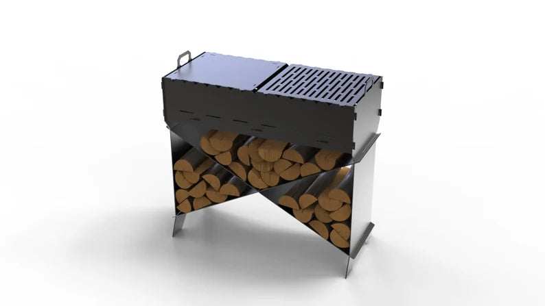 Brazier X V1 Metal Fire Pit + BBQ Grill