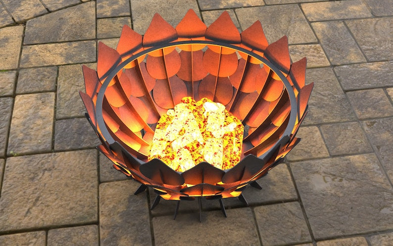 Leaves Scales Metal Fire Pit
