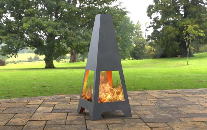 Four-sided Pyramid Metal Fire Pit