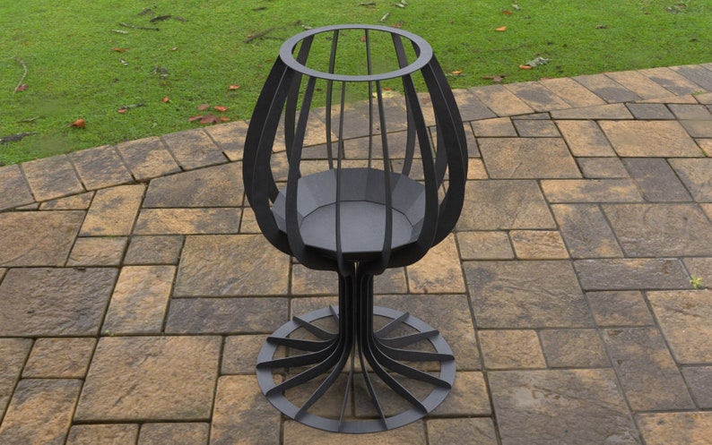 Sleek Wineglass Metal Fire Pit