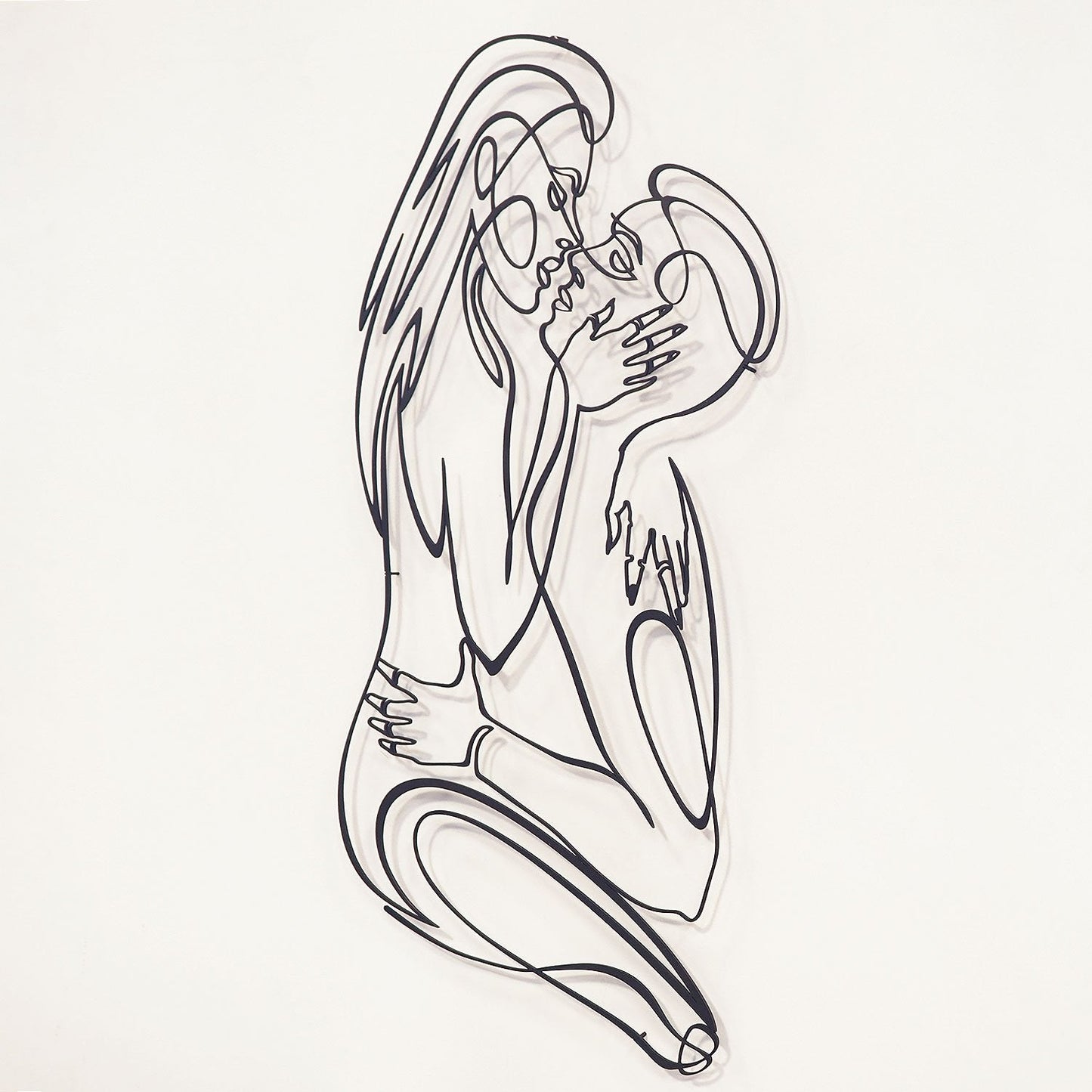 Male and Female Silhouette Metal Line Wall Art