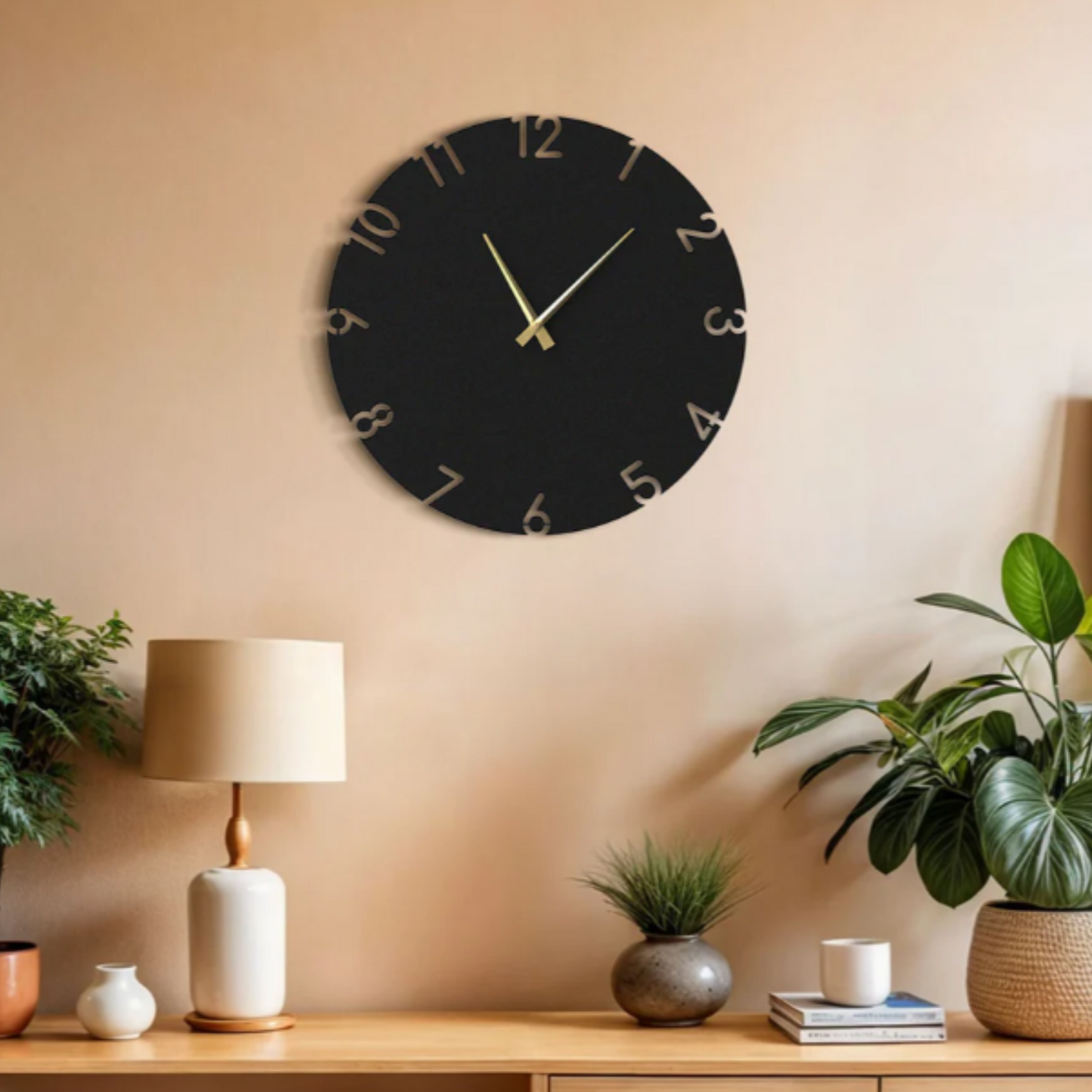 Modern Minimalist Metal Wall Clock –Silent Non-Ticking Round Clock for Living Room & Office