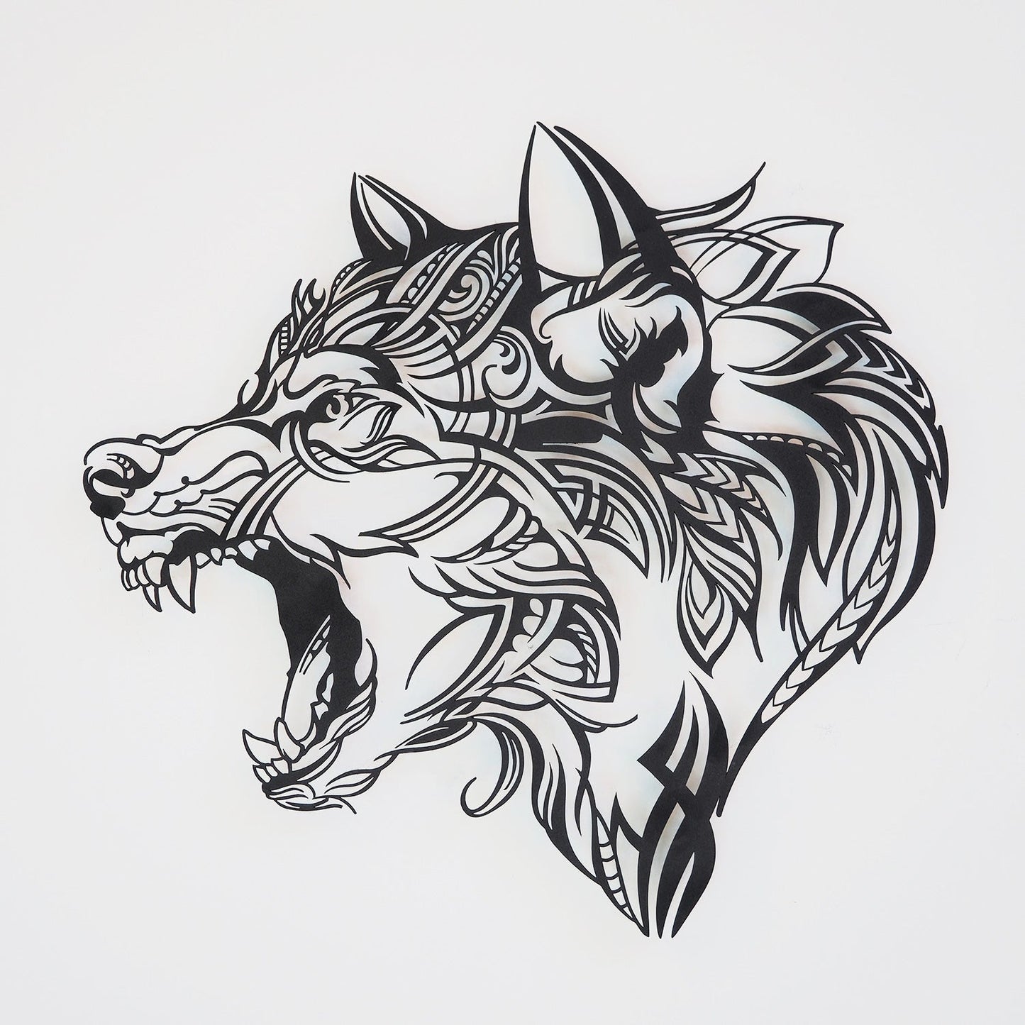 Tribal Wolf Metal Wall Art