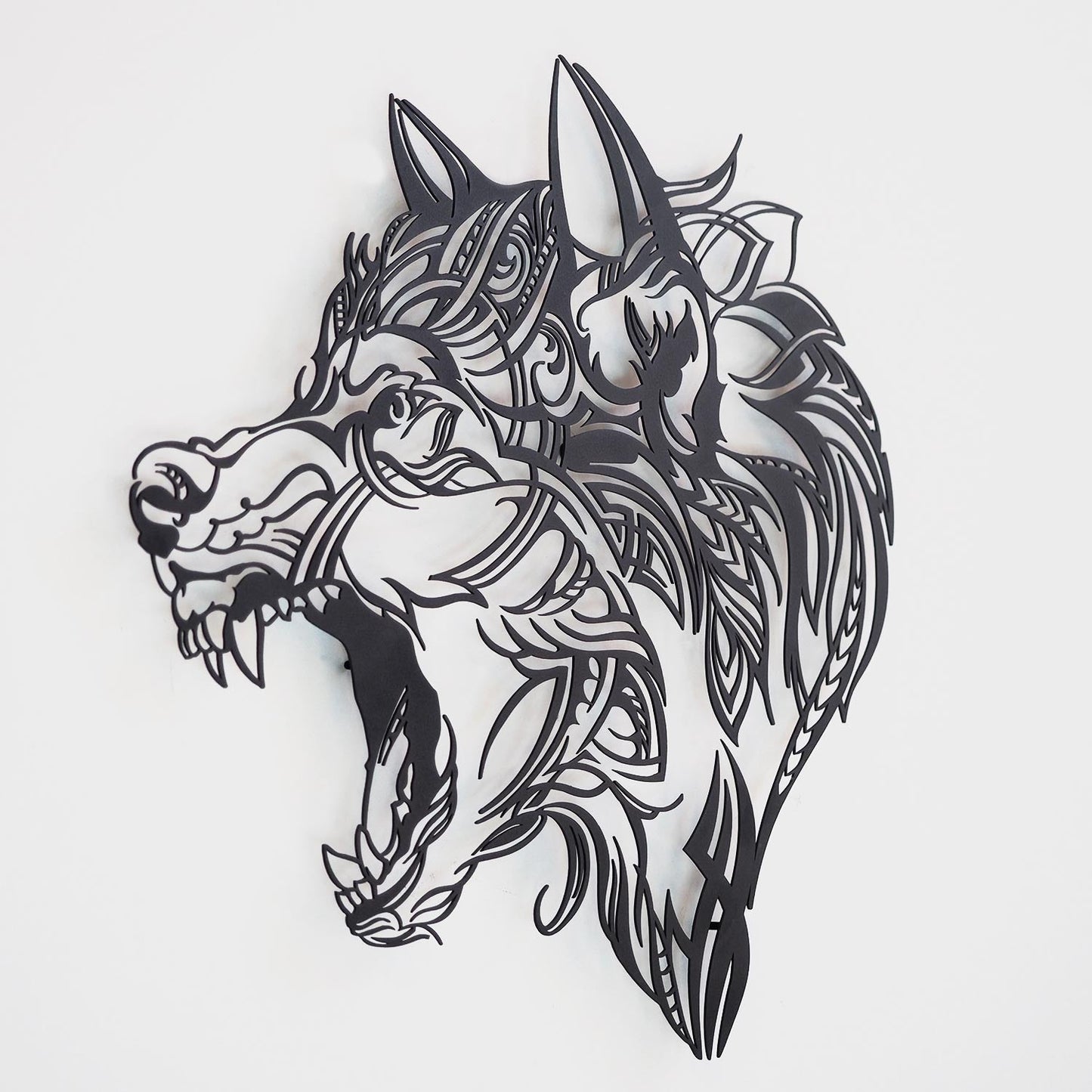 Tribal Wolf Metal Wall Art