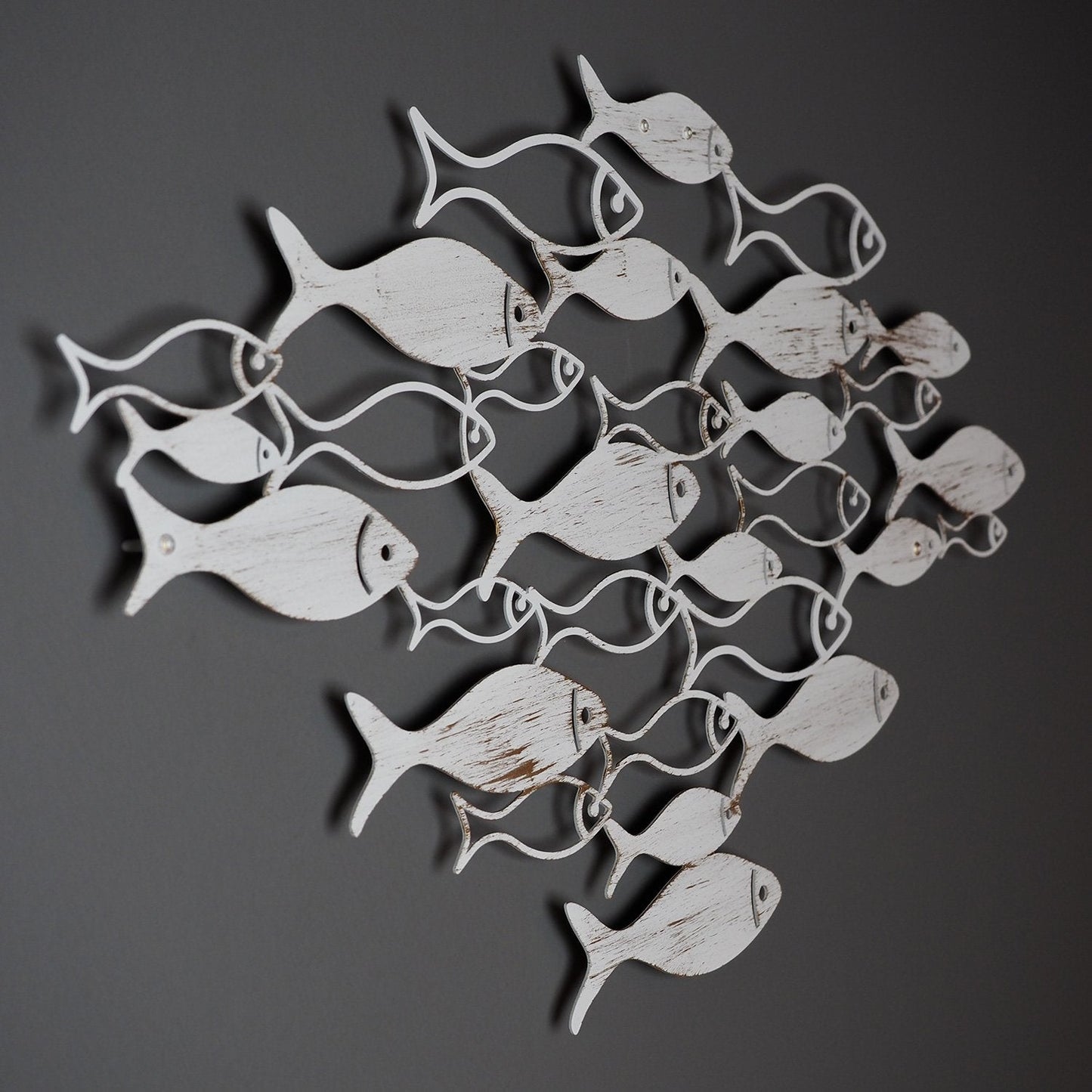 Fish Swarm Metal Wall Art