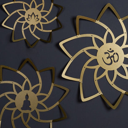 Lotus Metal Wall Art, Set of 3 Pieces