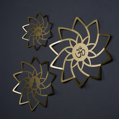 Lotus Metal Wall Art, Set of 3 Pieces
