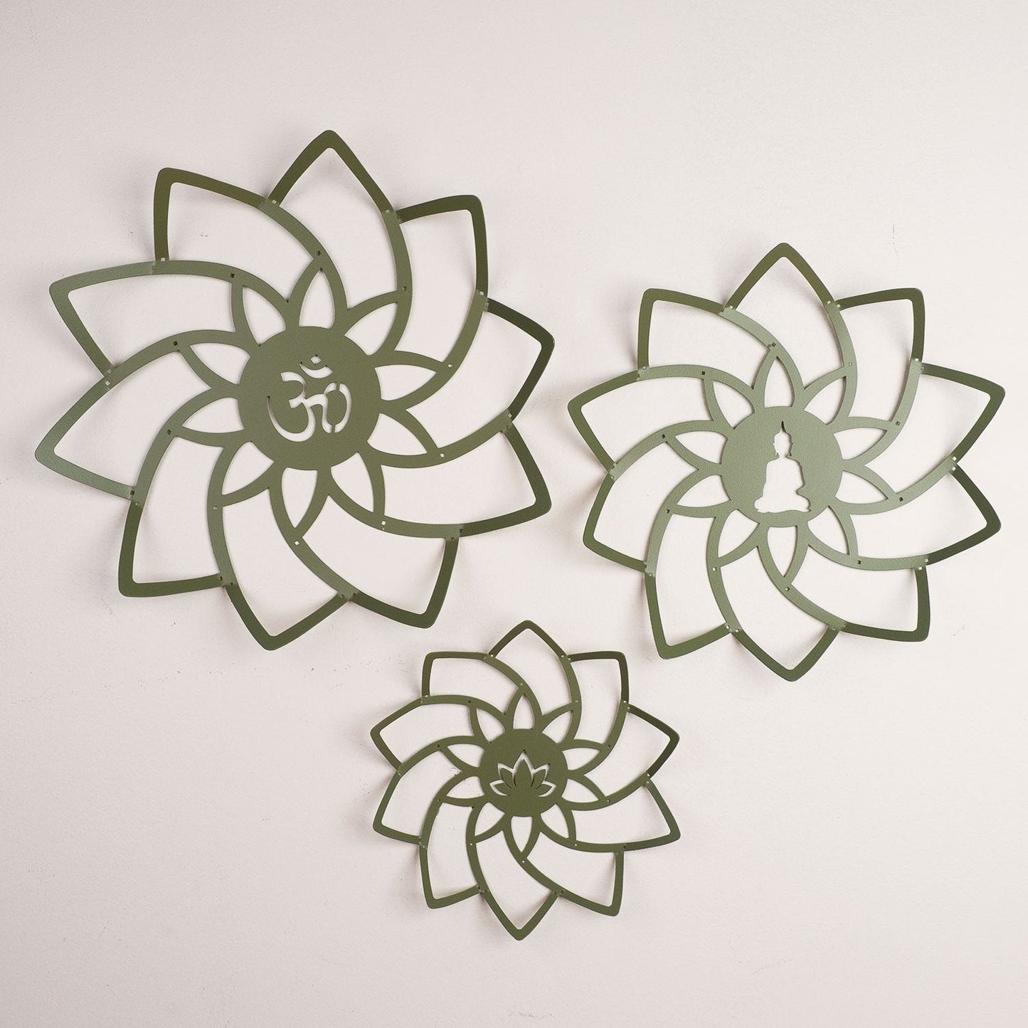 Lotus Metal Wall Art, Set of 3 Pieces