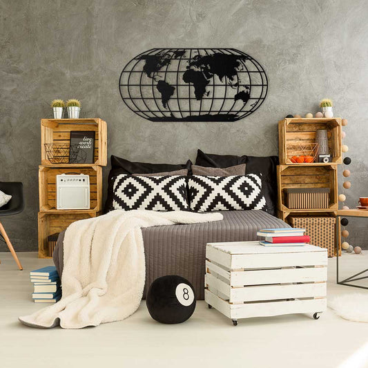 Geoit Metal World Map Wall Art