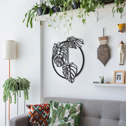 Monstera Deliciosa Leaf Metal Wall Art