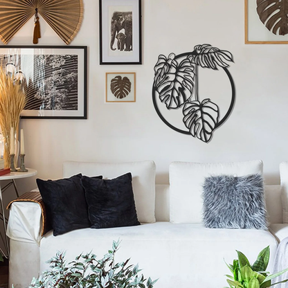 Monstera Deliciosa Leaf Metal Wall Art