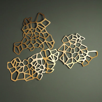 Fluid Metal Wall Art, Set of 3 Pieces