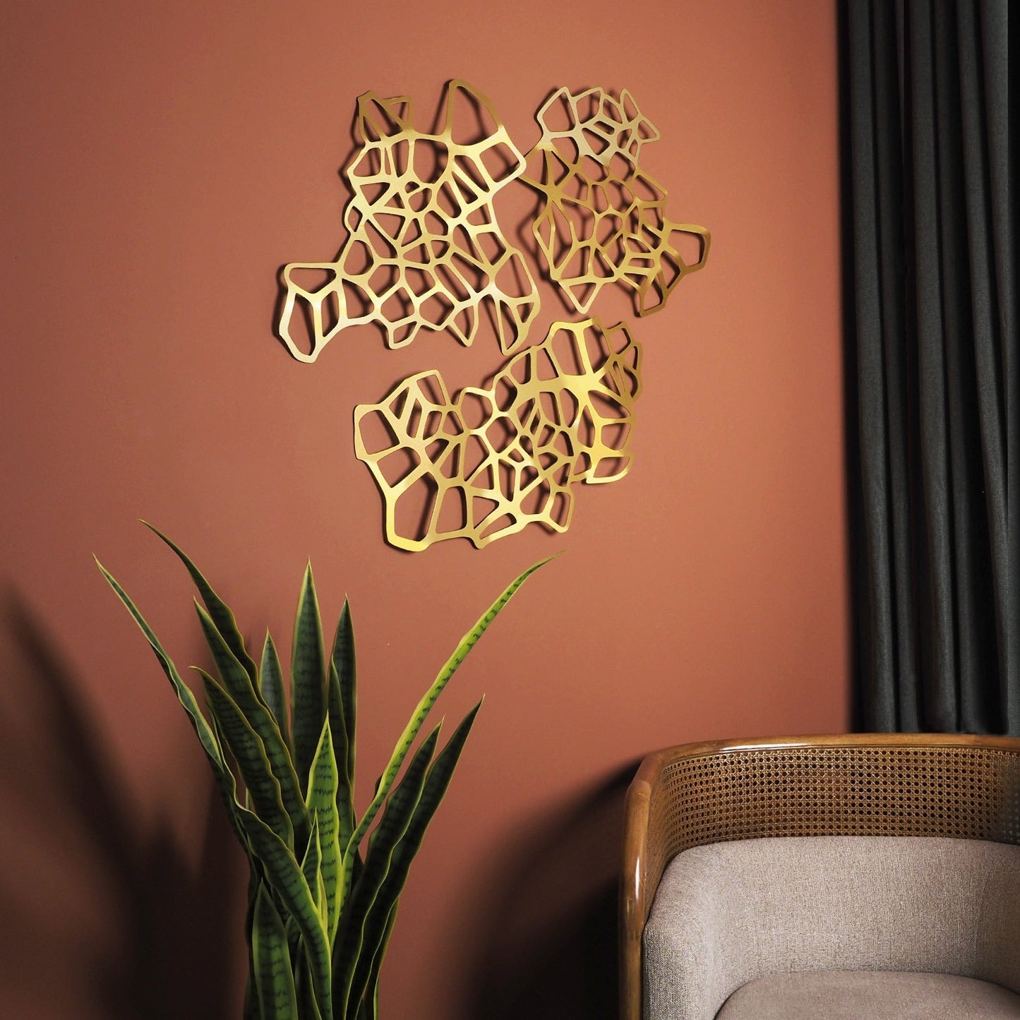 Fluid Metal Wall Art, Set of 3 Pieces